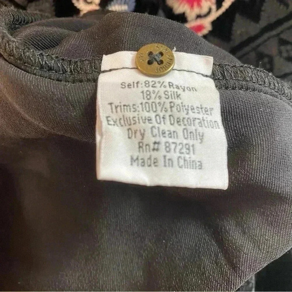 JOHNNY WAS Maree velvet effortless floral tunic Embroidered kaftan dress size XS - Picture 6 of 8